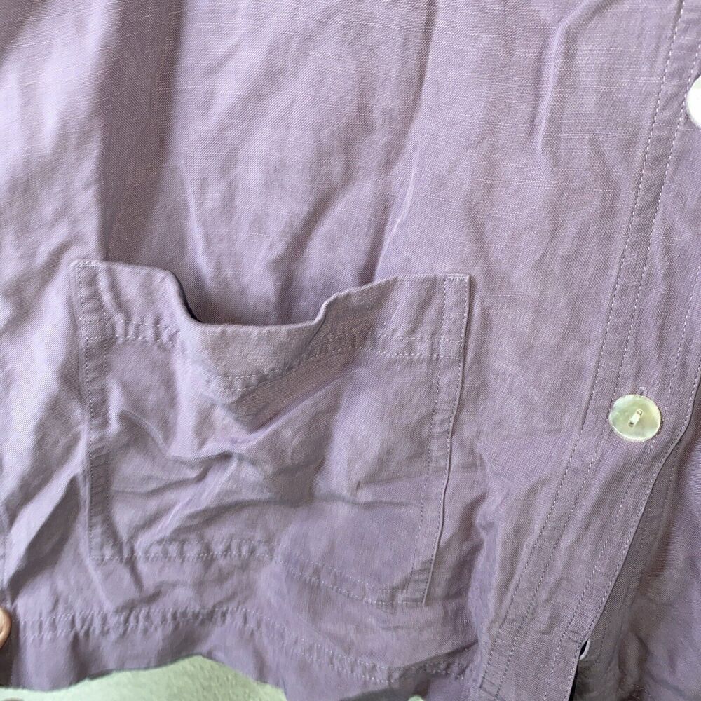 Easy Spirit Silk Linen Summer Shirt Blouse Tunic lagen cottage beach M Long flaw - Picture 13 of 15